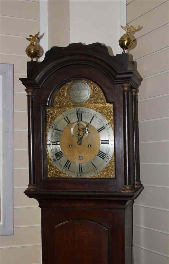 Appraisal: A George III oak eight day longcase clock the arched