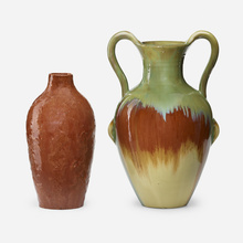 Appraisal: Fulper Pottery VASES SET OF TWO USA - glazed earthenware