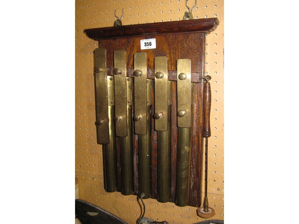 Appraisal: Wall mounted set of tubular bells