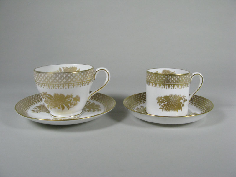 Appraisal: Set of Spode Teacups Saucers Golden Clipper pieces including teacups