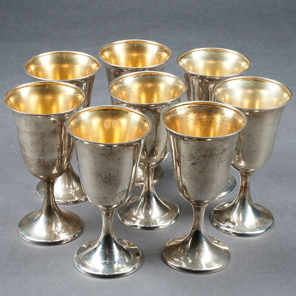 Appraisal: Grp International Sterling Silver Goblets Group of eight International sterling