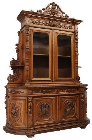 Appraisal: French Henri II style oak hunt sideboard late th c