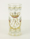 Appraisal: HECKERT ENAMELED GLASS TUMBLER - Handblown cylindrical tumbler with foot