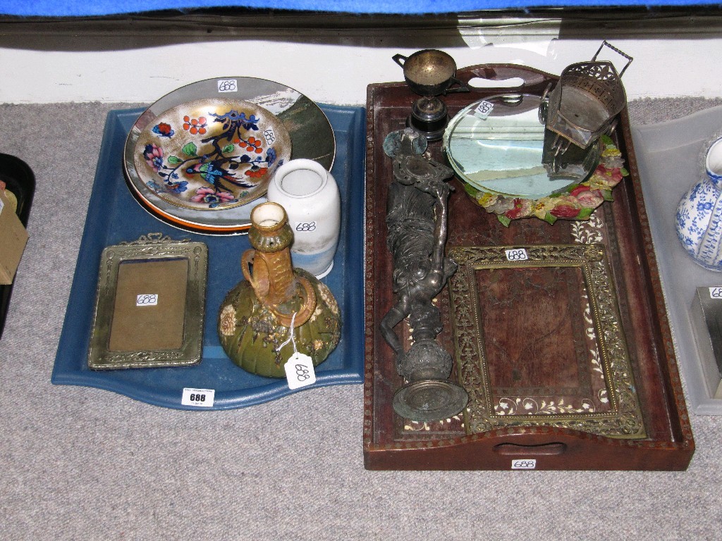 Appraisal: Lot comprising two trays of assorted items to include barbola