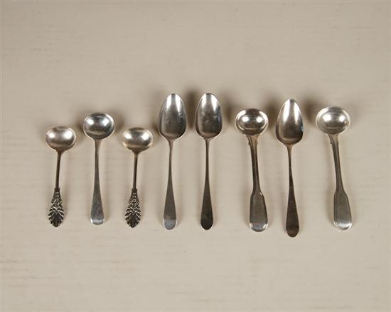 Appraisal: Eight Pieces of Silver Flatware three English Georgian sterling coffee