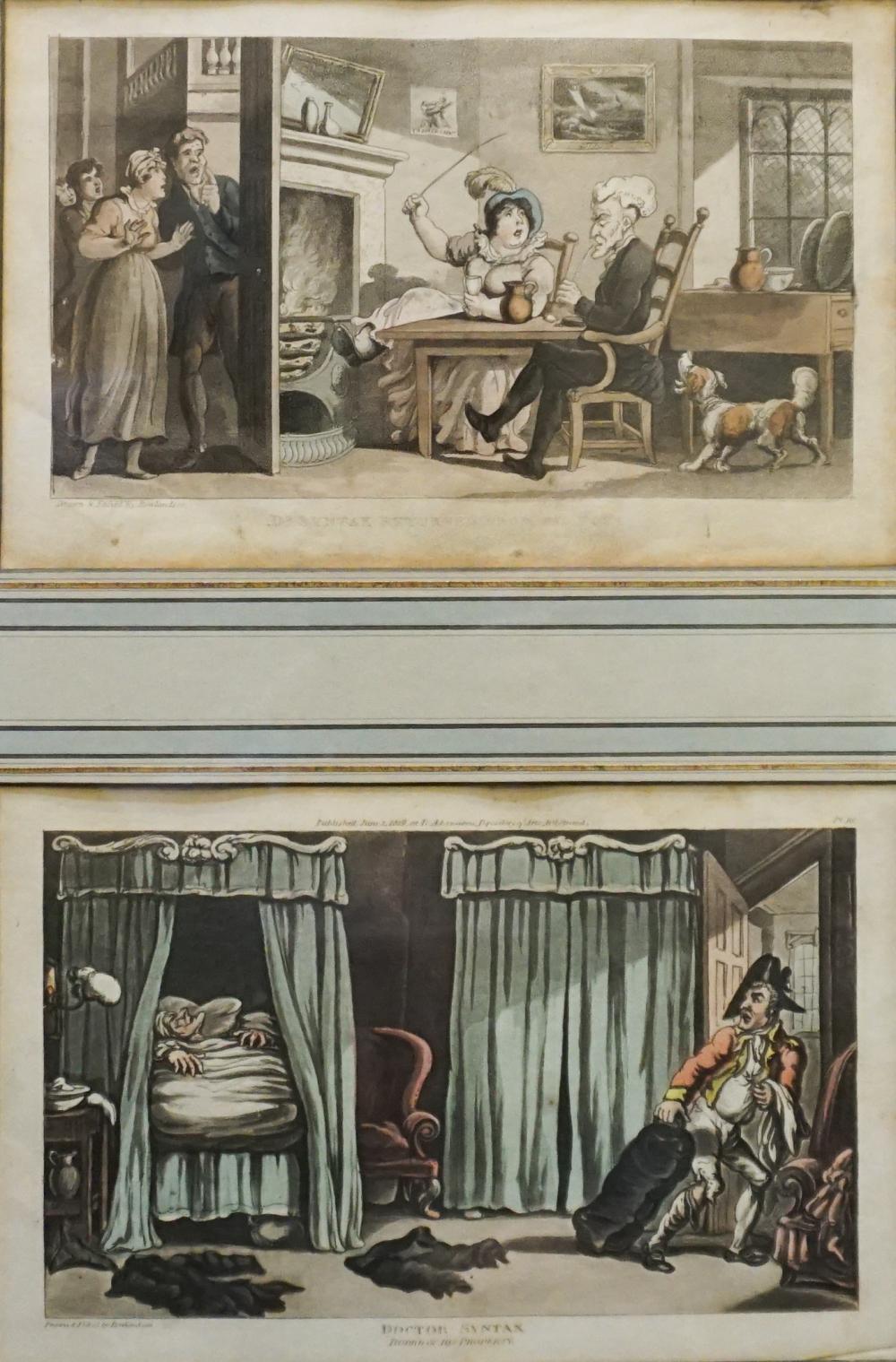 Appraisal: After Thomas Rowlandson British - 'Doctor Syntax' Two Hand-Colored Aquatints