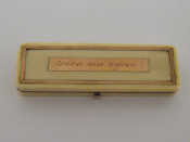 Appraisal: A gold-mounted ivory toothpick box circa rectangular with cut corners