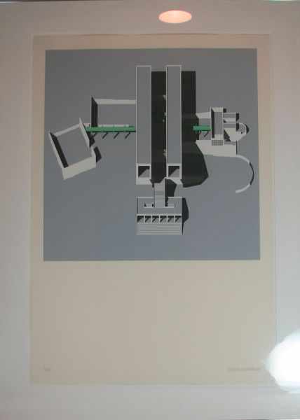 Appraisal: Arata Isozaki ''Museum'' Silkscreen '' x '' canvas '' x