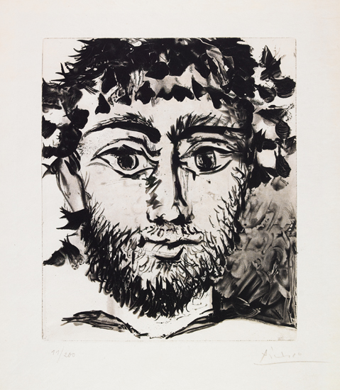 Appraisal: PABLO PICASSO after T te de Faun Aquatint and roulette