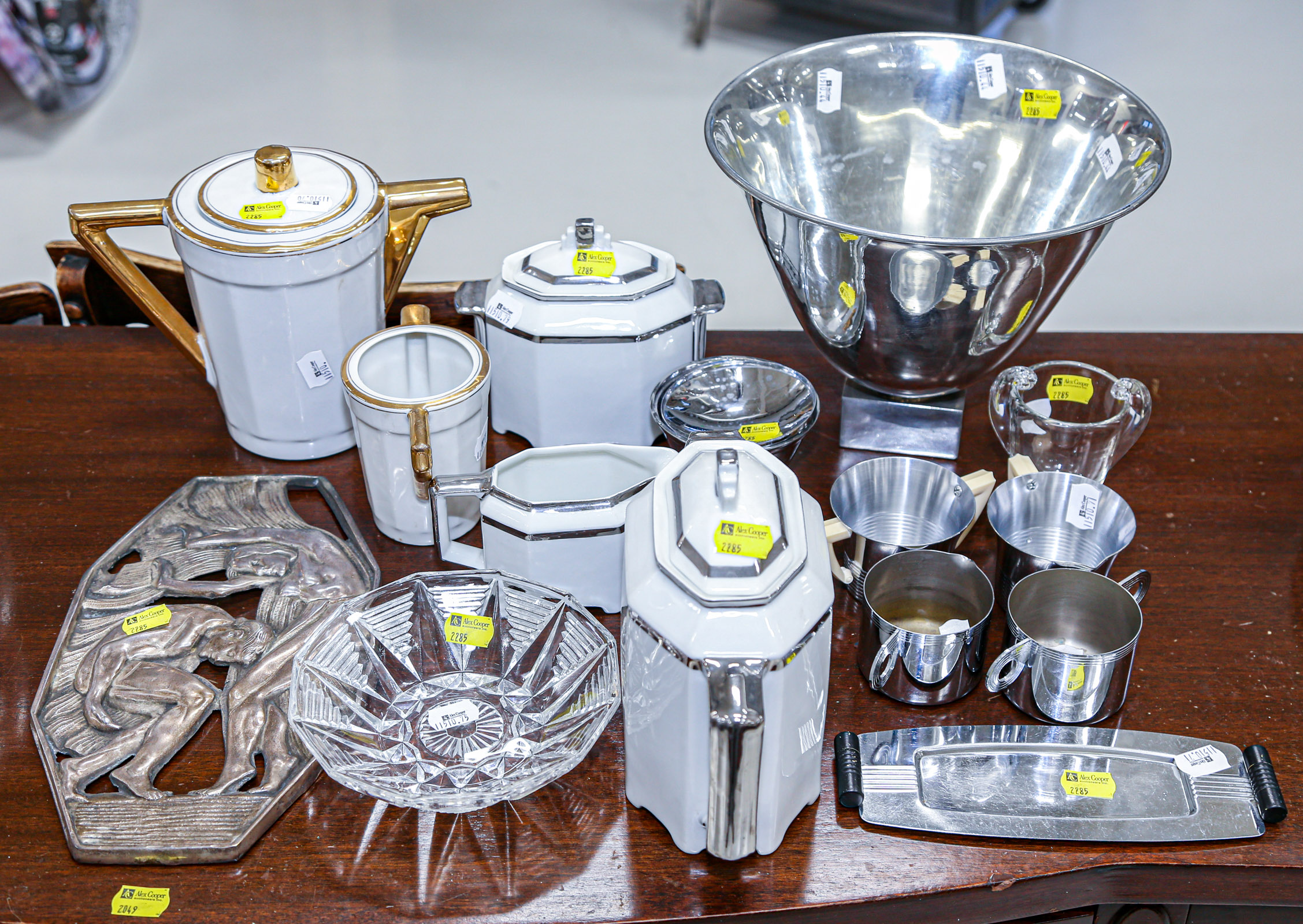 Appraisal: ASSORTMENT OF ART DECO STYLE ITEMS Including coffee and tea