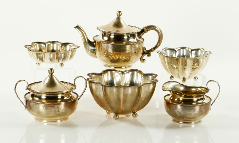 Appraisal: - Sterling Tea Set Sterling silver tea set including tea