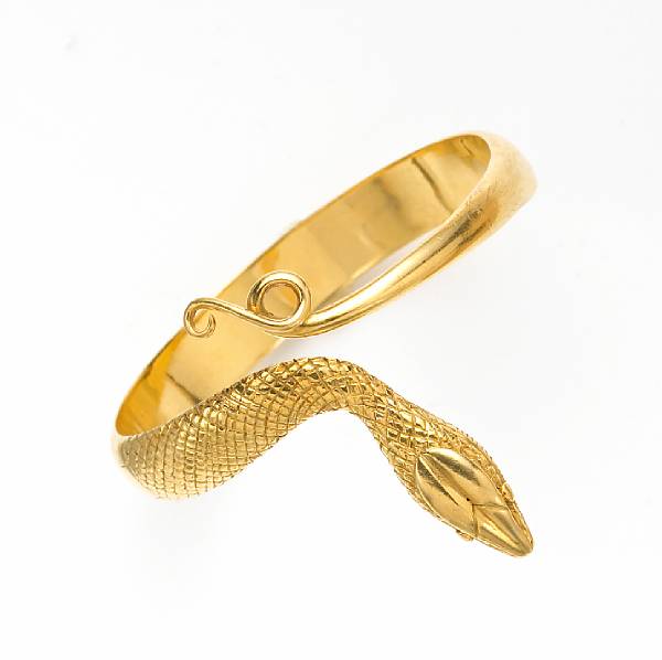 Appraisal: A k gold snake motif bangle bracelet weighing approximately gr