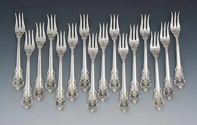 Appraisal: A Lot of Sixteen Cocktail Forks in Grand Baroque by