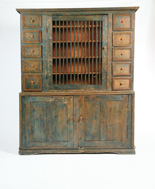 Appraisal: STEPBACK CUPBOARD From the Jerico Tavern Bainbridge New York mid