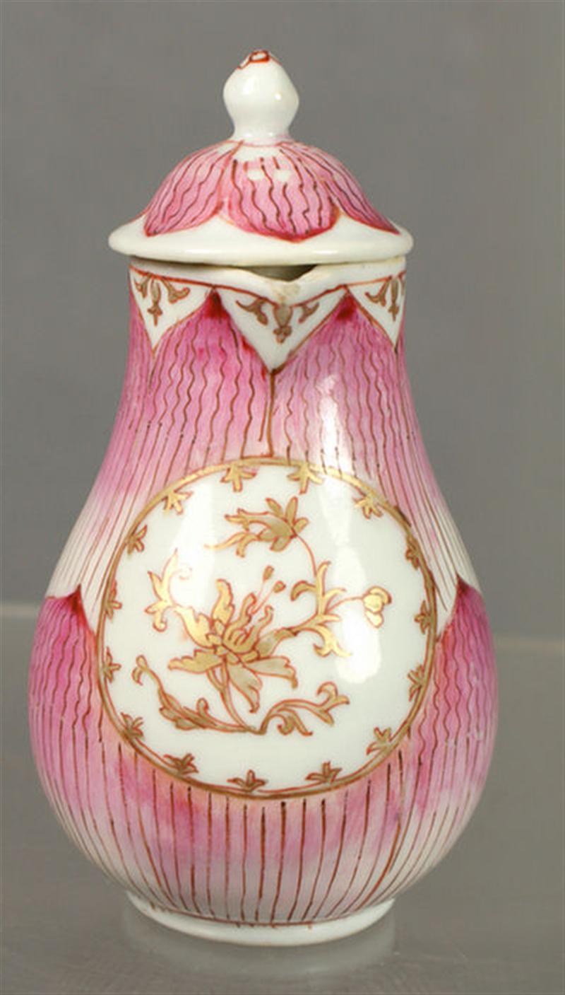 Appraisal: Chinese Export porcelain covered creamer bulbous body with concentric rings