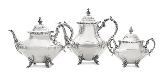 Appraisal: Sale Lot An American Silver Three-Piece Tea and Coffee Service