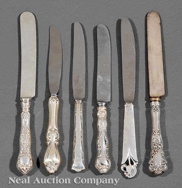 Appraisal: A Group of American Sterling Silver Handled Knives dinner and