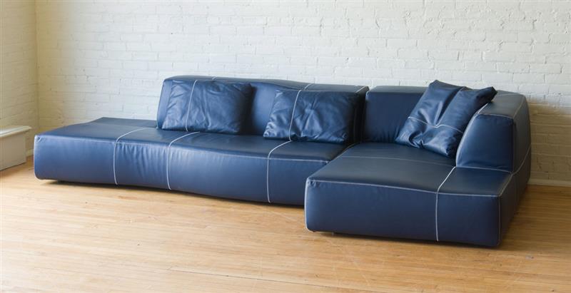 Appraisal: PATRICIA URQUIOLA B B ITALIA LEATHER BEND SECTIONAL SOFA Marked