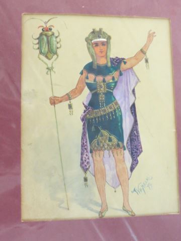 Appraisal: William John Charles watercolor gouache lady in Egyptian costume signed