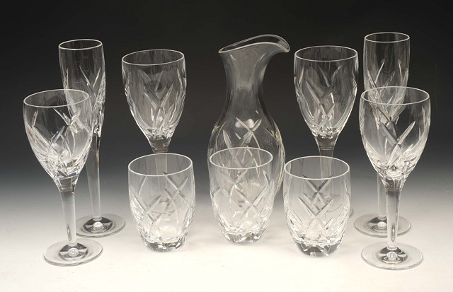 Appraisal: A SUITE OF WEDGEWOOD JOHN ROCHA GLASSWARE consisting of nine