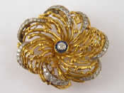 Appraisal: Grima An carat gold sapphire and diamond brooch by Grima