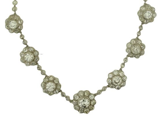 Appraisal: Antique ct Diamond Necklace Antique ct Diamond Necklace Mounted with