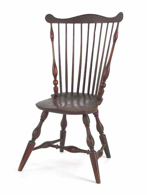 Appraisal: Philadelphia painted Windsor side chair ca with a fanback with