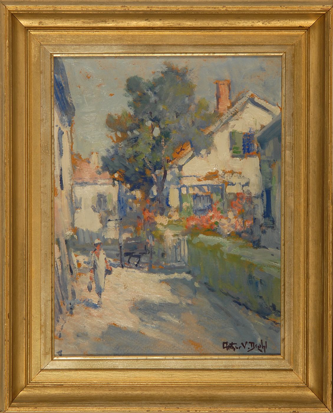 Appraisal: ARTHUR VIDAL DIEHLAmerican - Summer street scene Provincetown Signed lower