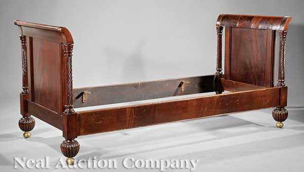 Appraisal: An American Classical Carved Mahogany Daybed early th c slightly