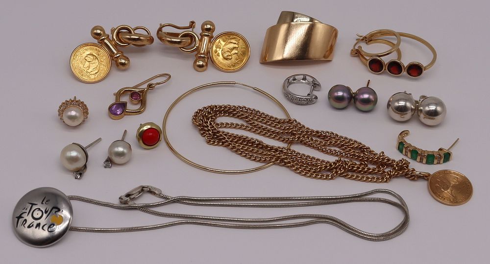 Appraisal: JEWELRY Assorted Gold and Silver Jewelry Includes a single Italian