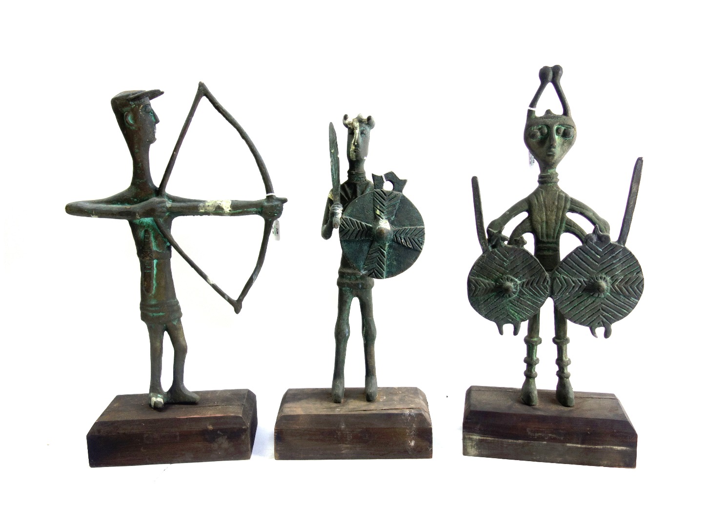 Appraisal: A set of five African patinated metal figures th century