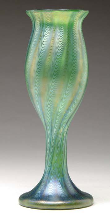 Appraisal: LOETZ DECORATED VASE Wonderful Loetz vase has drag loop design