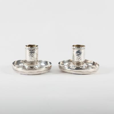 Appraisal: Tiffany Co a pair of planished silver candlesticks late th