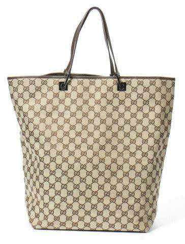 Appraisal: Gucci bucket tote bag in beige and brown GG monogram