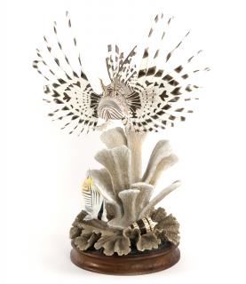 Appraisal: DAVID JOHNSON American th century Lion Fish Carved and painted