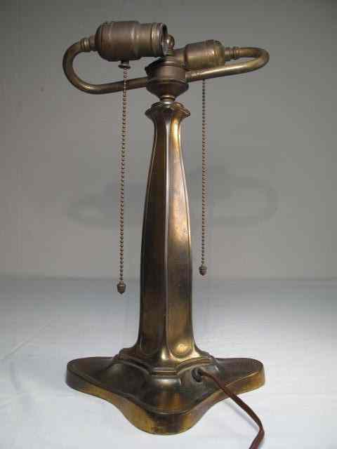 Appraisal: Signed Pairpoint double arm lamp base with a bronze tone