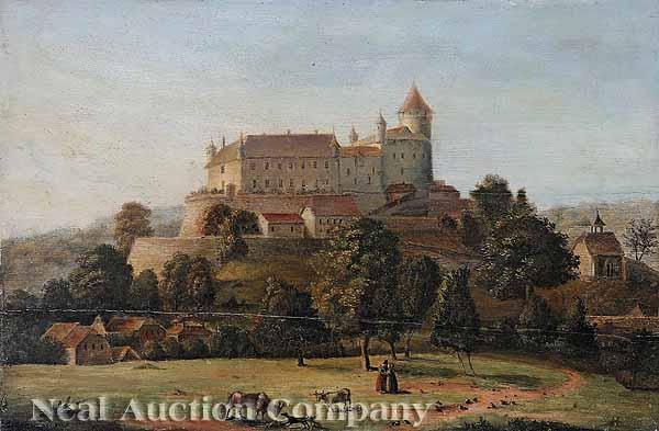 Appraisal: Continental School mid-to-late th c Schlo B Stadt oil on