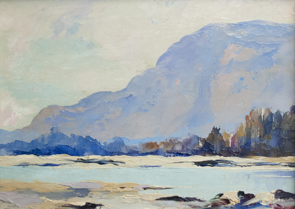 Appraisal: JULES DAHLAGER OIL ON BOARD Alaska - River landscape with