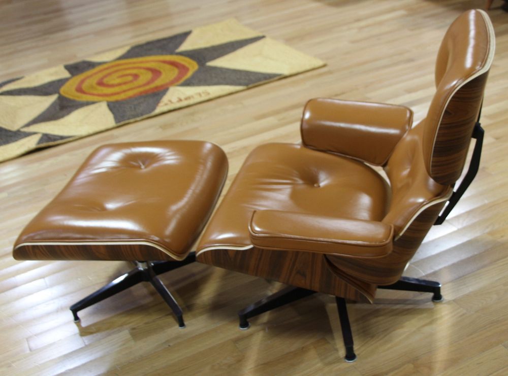 Appraisal: Vintage And Fine Quality Eames Style Lounge Chair and Ottoman