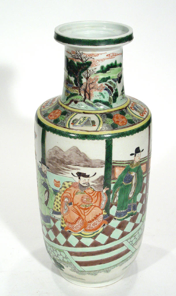 Appraisal: Large Chinese Famille Verte porcelain vase hand painted with a