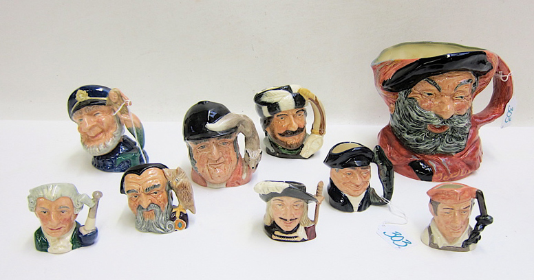 Appraisal: NINE ROYAL DOULTON CHARACTER AND TOBY JUGS Falstaff Old Salt