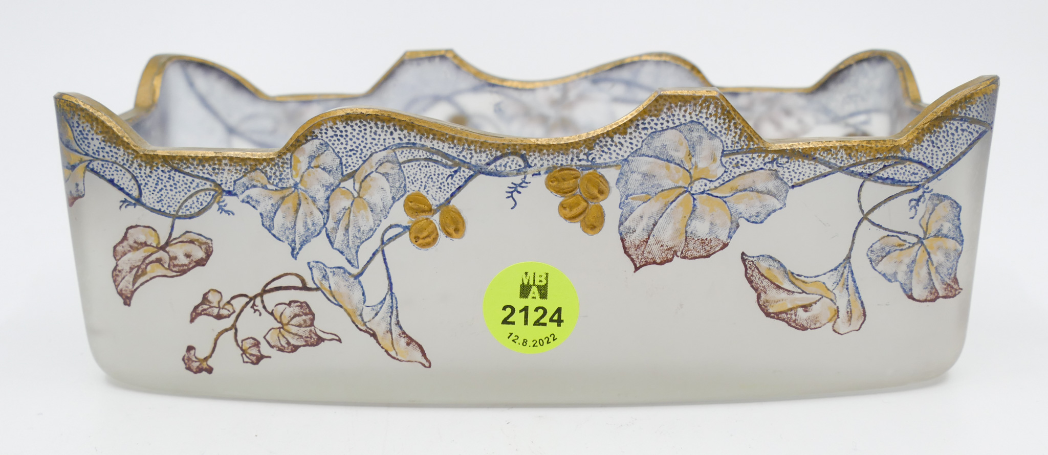 Appraisal: Antique French Cameo Glass Enameled Vine Bowl '' - Mont