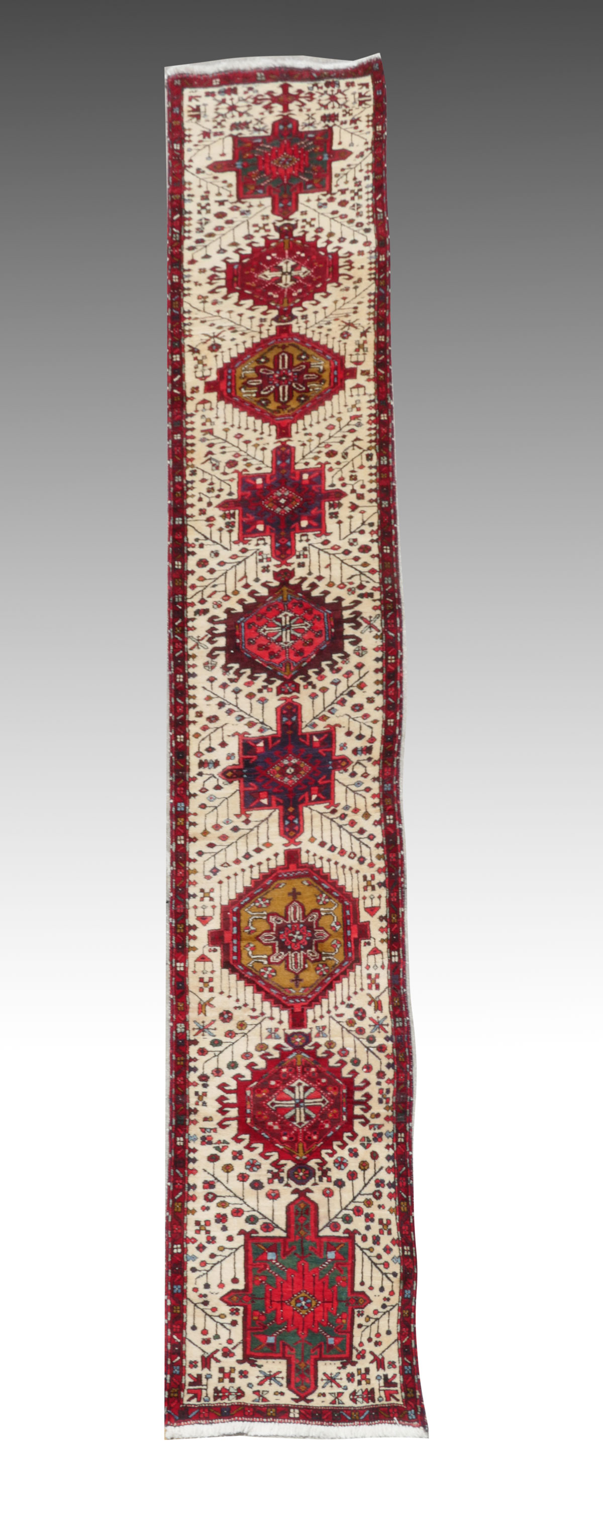 Appraisal: PERSIAN KARAJA HAND KNOTTED WOOL RUNNER ' '' X '