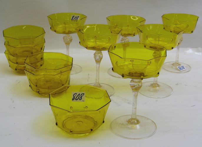 Appraisal: A SET OF VENETIAN TABLE ITEMS including goblets gold-colored bowls