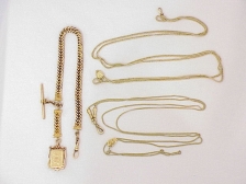 Appraisal: Watch chains- YGF two are slides This lot sold on