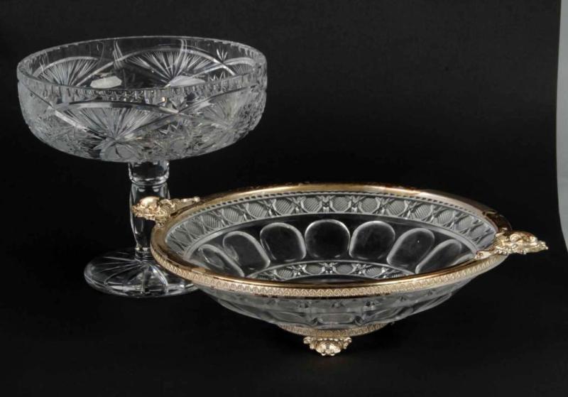 Appraisal: Lot of Cut-Glass Pieces Description Includes one high pedestal bowl