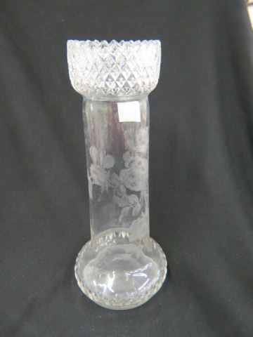 Appraisal: Cut Etched Glass Vase brilliant period attributed to Locke Art