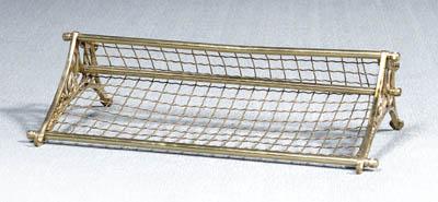 Appraisal: Brass railroad luggage rack brass with wire back and floor