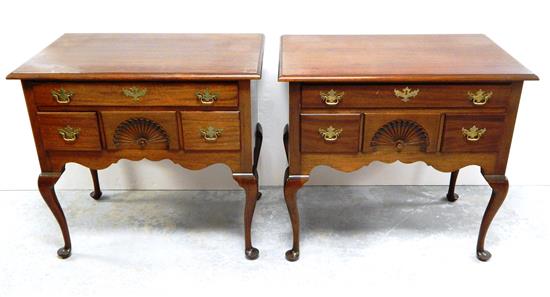 Appraisal: Pair of lowboys Queen Anne style mahogany th C bench