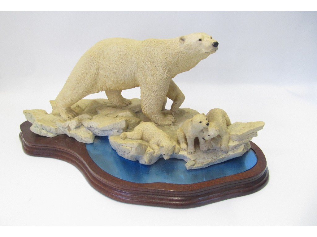 Appraisal: Border Fine Arts group of a polar bear and cubs